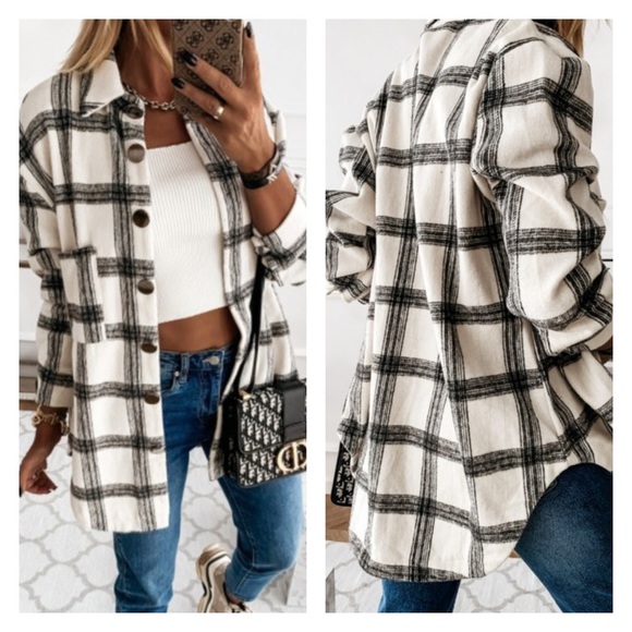 NWT Plaid Button Down Soft Flannel Top Jacket - Picture 3 of 3